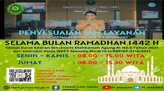 PENYESUAIAN JAM LAYANAN SELAMA BULAN RAMADHAN 1442 H